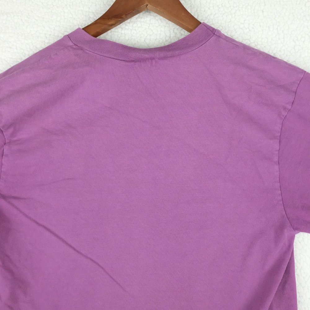 Vintage T Shirt Womens Small Purple Short Sleeve Crew Sporty Festival Summer 90s - Picture 7 of 11